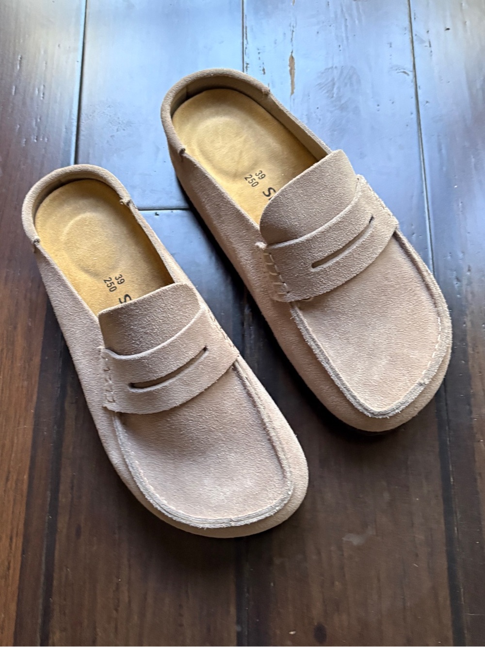 Snowind Unisex Suede Slip-On Loafers Light Brown 39 (W8 M7) BOHO comfort Raggae